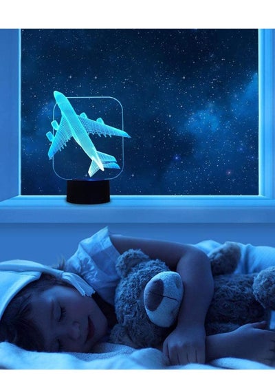 3D Illusion 7 Colours Auto Changing Touch Switch Desk Decoration Lamp