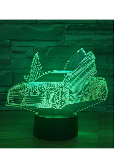 شكل سيارة رياضية ثلاثية الأبعاد LED ضوء الليل USB اللمس مصباح طاولة النوم ديكور غرفة الطفل الرضيع لعبة طفل هدية السنة الجديدة