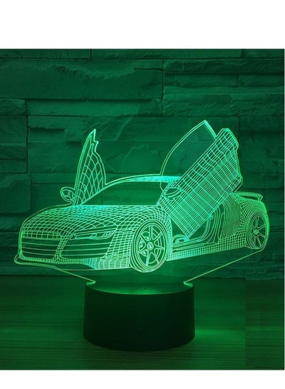 شكل سيارة رياضية ثلاثية الأبعاد LED ضوء الليل USB اللمس مصباح طاولة النوم ديكور غرفة الطفل الرضيع لعبة طفل هدية السنة الجديدة