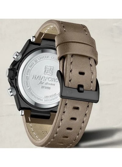 Naviforce Wristwatch Men's Sports Fashion Model NF9220 Leather Strap Waterproof System Analog + Digital