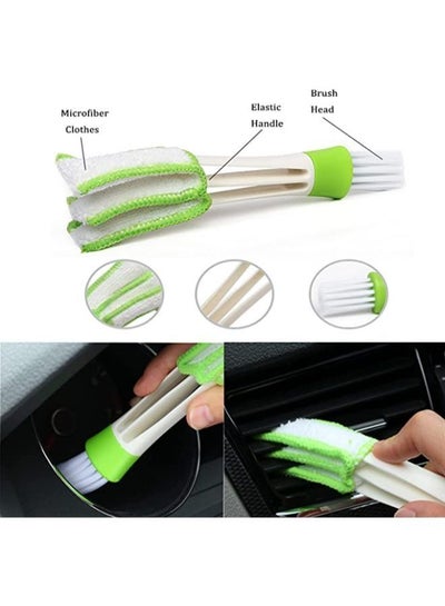 3-in-1 Auto Interior Cleaning Tool Window Glass Cleaner Brush Washable Cloth and Air Vent Brush Cleaning Kit