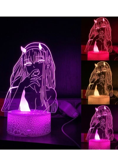 أنيمي مصباح 3D صفر اثنين الشكل LED ضوء الليل الجدول مصباح ديكور غرفة نوم عن بعد