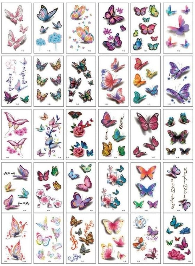 30 Sheets Temporary Tattoo Beautiful Semi-Permanent Simulation Stickers