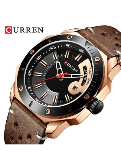 CURREN 8344 Original Brand Leather Straps Wrist Watch For Men With Brand Box