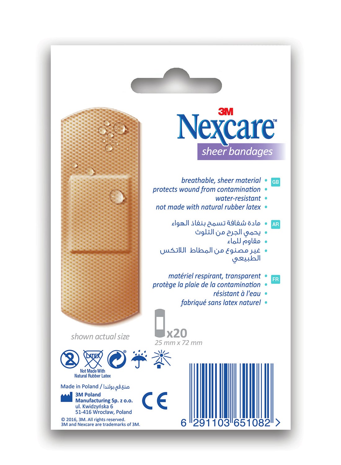 Nexcare Sheer Bandages 20 Piece