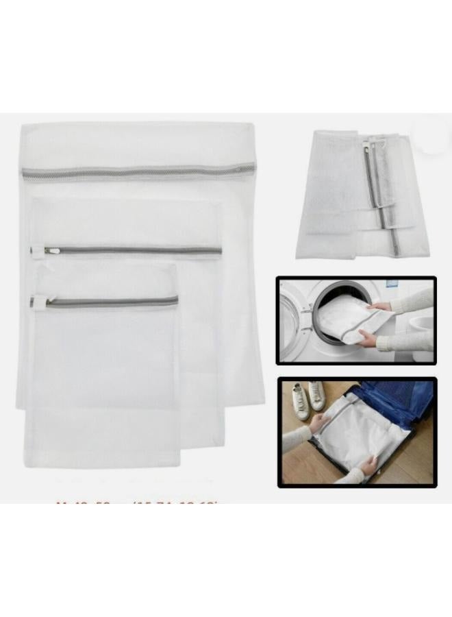 Set of Laundry Bag  Zipper-Wash Protective Coarse Mesh Bag Houseland Washing Specific Sizes: 25cm*30cm 30cm*40cm 40cm*50cm
