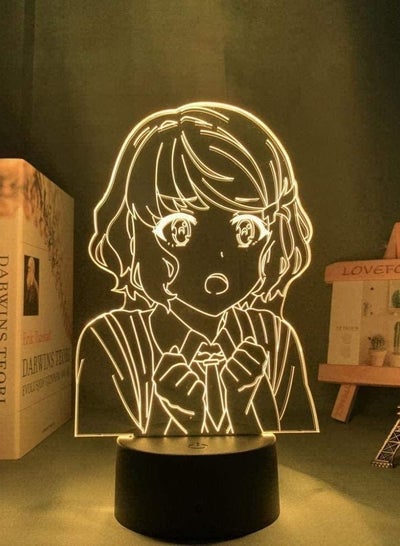 3D ضوء الليل الوهم أدى مصابيح ديكور مصباح للأطفال أنيمي 3D مصباح Rascal لا حلم فتاة الأرنب Senpai LED ضوء الليل لغرفة ديكور ضوء الليل هدية Tomoe Koga ضوء النيون