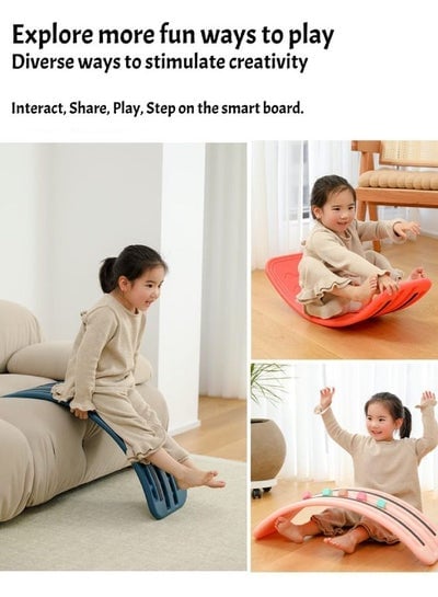 Smart Balancing Board, Curvy Balance Board, Home Sensory Training Indoor Fitness Smart Board Seesaw Capacity Off-White 80KG