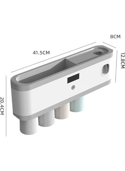 Smart Sterilization Toothbrush Holder with Toothpaste Squeezer and 4 Cups RA-897