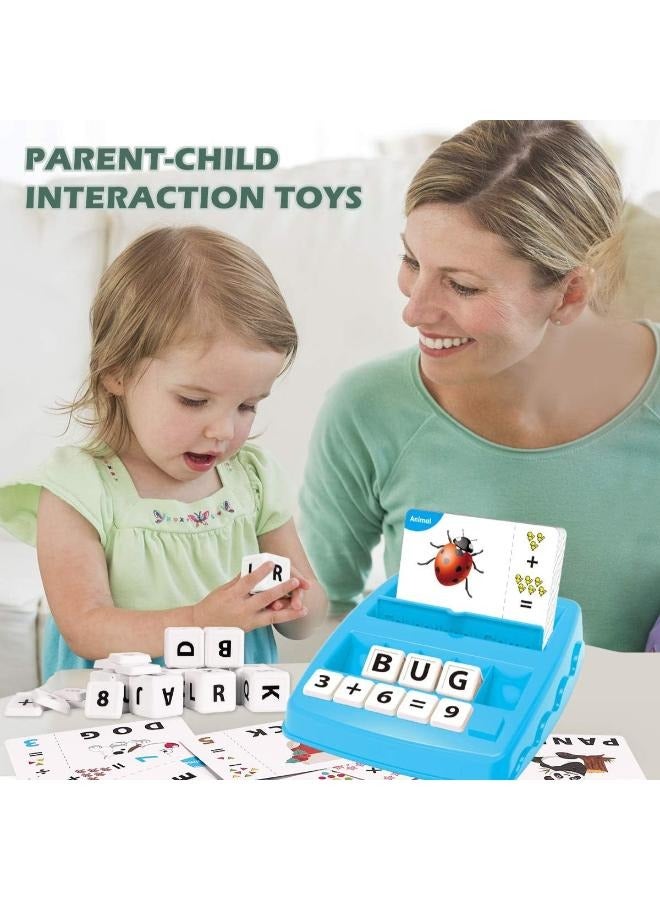 Kids Educational Toys Matching Letter Game, Alphabet and Math Puzzle Game with Flash Cards,Board Game for Kid to Learn Numbers and Spelling Words,Toy Gifts for 3-6 Year Old