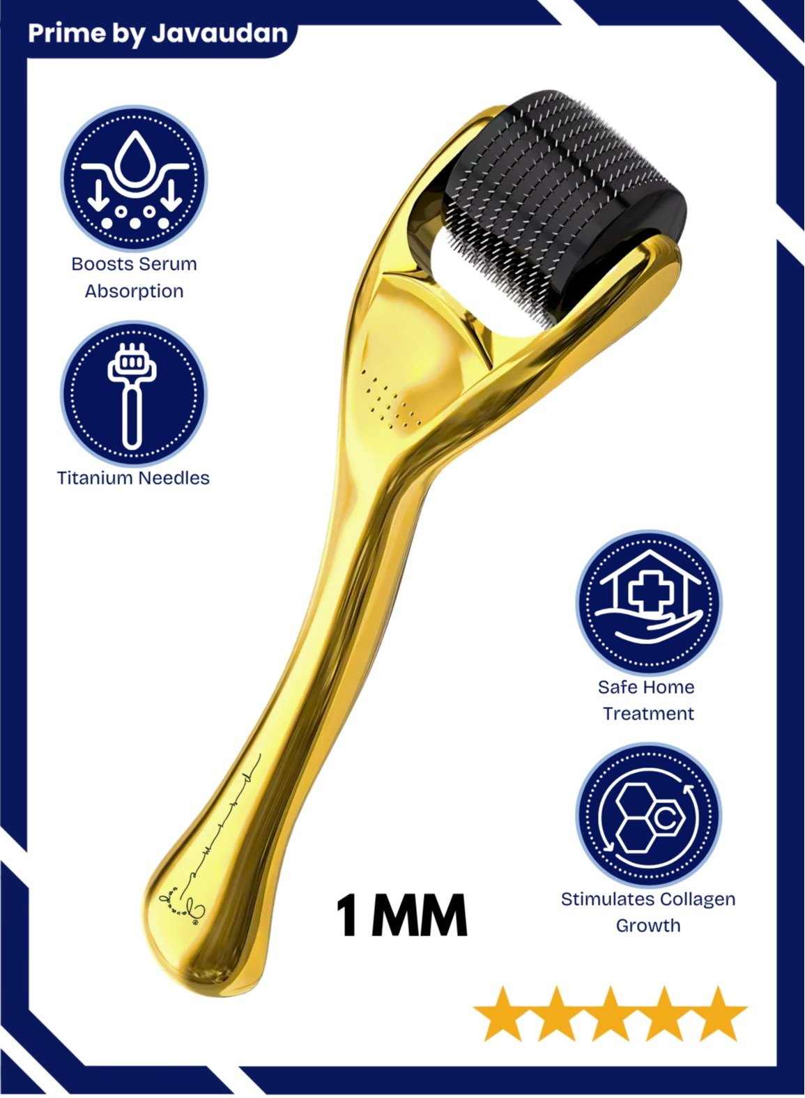 Derma Face Roller 1 mm Hair Growth Titanium 540 Needle Skin Roller