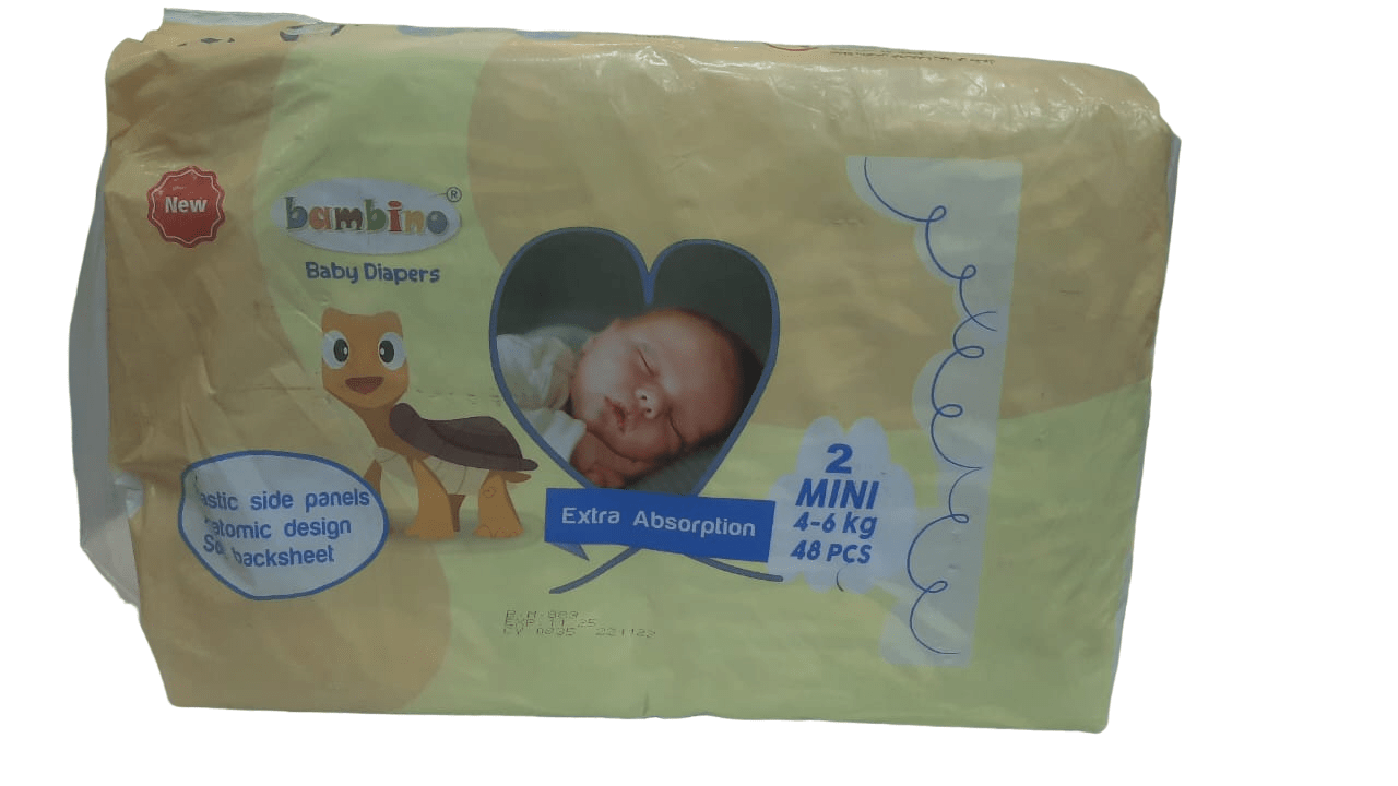 Bambiino Baby Diapers Mini Size 2 (4-6 Kg ) 48 Pcs