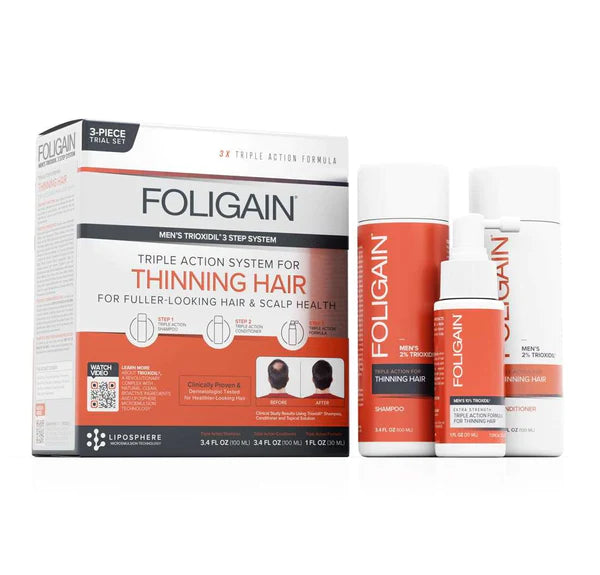 Foligain Mens Triple Action Hair Care System Kit 100 Ml