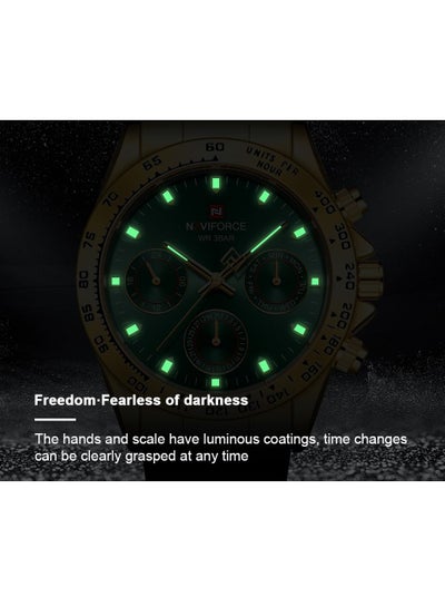 NAVIFORCE Mens/Womens Fashion Multifunction Watches Quartz Analog Stainless Steel Waterproof Watch NF9193