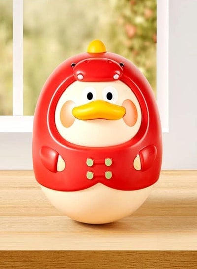 Tumbler Toy Dinosaurs Roly Poly Toys Cute Musical Toy Built in Bell Tummy Time Wobbler Toy for Baby Gifts for Infant Boys Girls