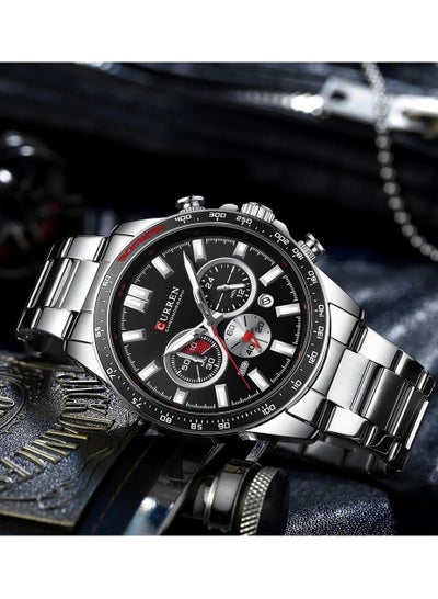 CURREN 8418 Original Brand Stainless Steel Band Wrist Watch For Men With Box