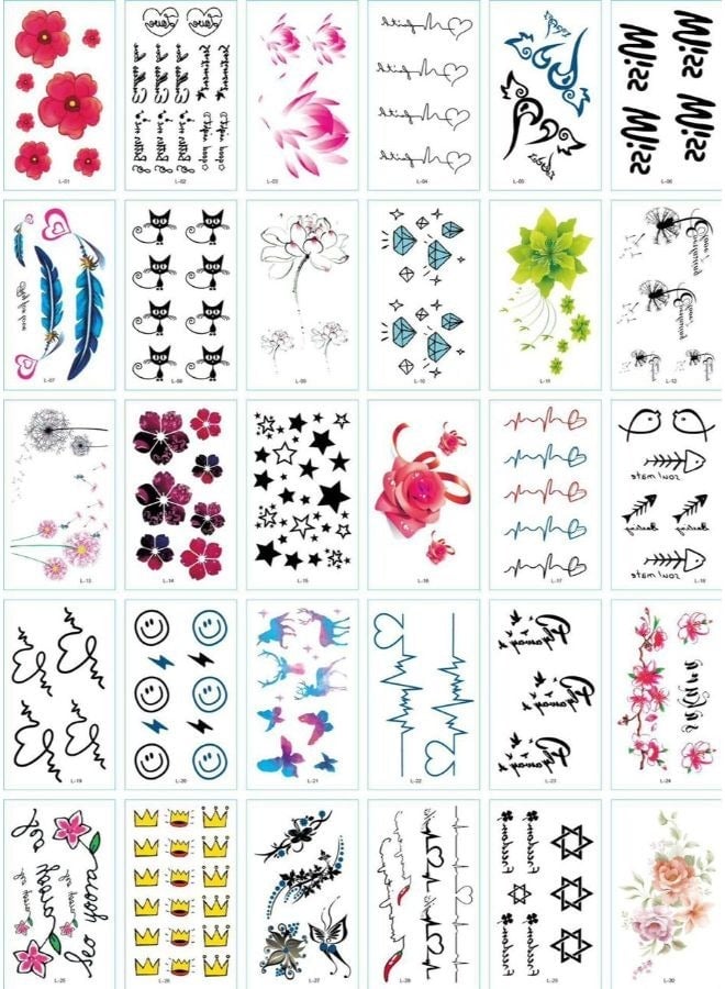 30 Sheets  DIY Temporary Tattoo Fashion Designs for Body