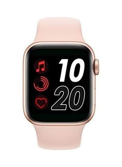 ساعة ذكية T500 تعمل بتقنية البلوتوث ومشغل موسيقى لهواتف iOS وأندرويد قلب (وردي) - 44 ملم