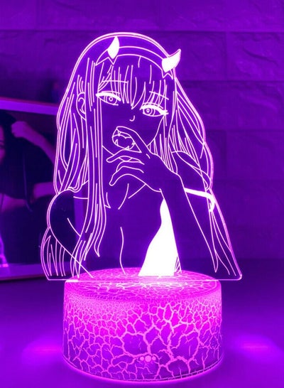 أنيمي مصباح 3D صفر اثنين الشكل LED ضوء الليل الجدول مصباح ديكور غرفة نوم عن بعد