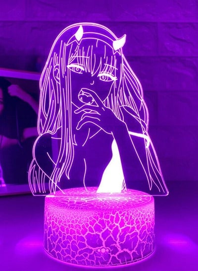 أنيمي مصباح 3D صفر اثنين الشكل LED ضوء الليل الجدول مصباح ديكور غرفة نوم عن بعد