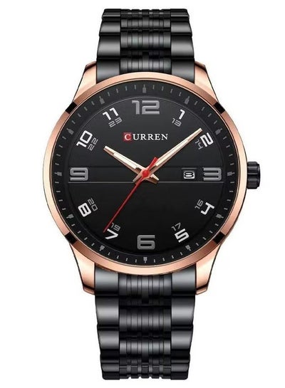 CURREN Stainless Steel Men Quartz Watch with Calendar 8411 Black