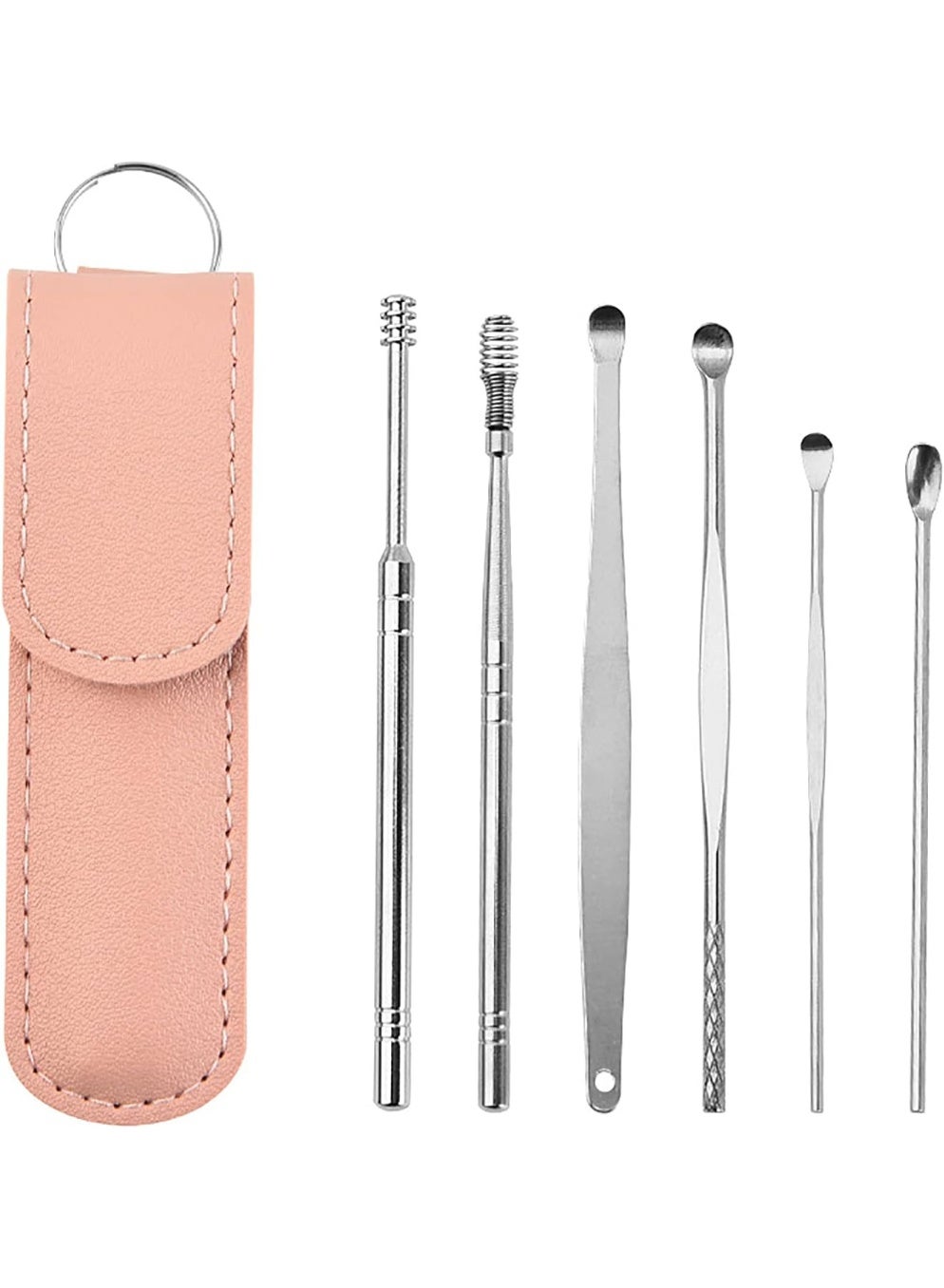 Ear Wax Remover Kit Earwax Cleaner Tool Set 6-in-1 Ear Cleaner Reusable Ear Pick Tools Earwax Removal Kit with Storage Bag for Children & Adults