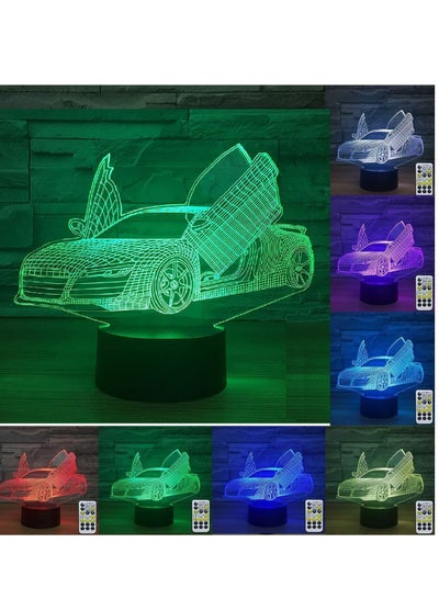 شكل سيارة رياضية ثلاثية الأبعاد LED ضوء الليل USB اللمس مصباح طاولة النوم ديكور غرفة الطفل الرضيع لعبة طفل هدية السنة الجديدة