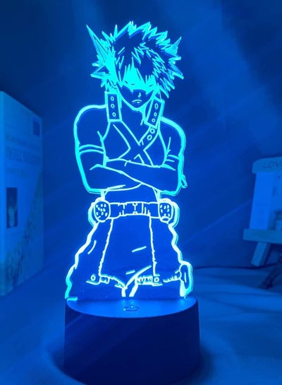 My Hero Academia Anime Figure Lamp, 3D LED Illusion Night Lights, USB Powered 16 Colors Remote Control Table Lamp