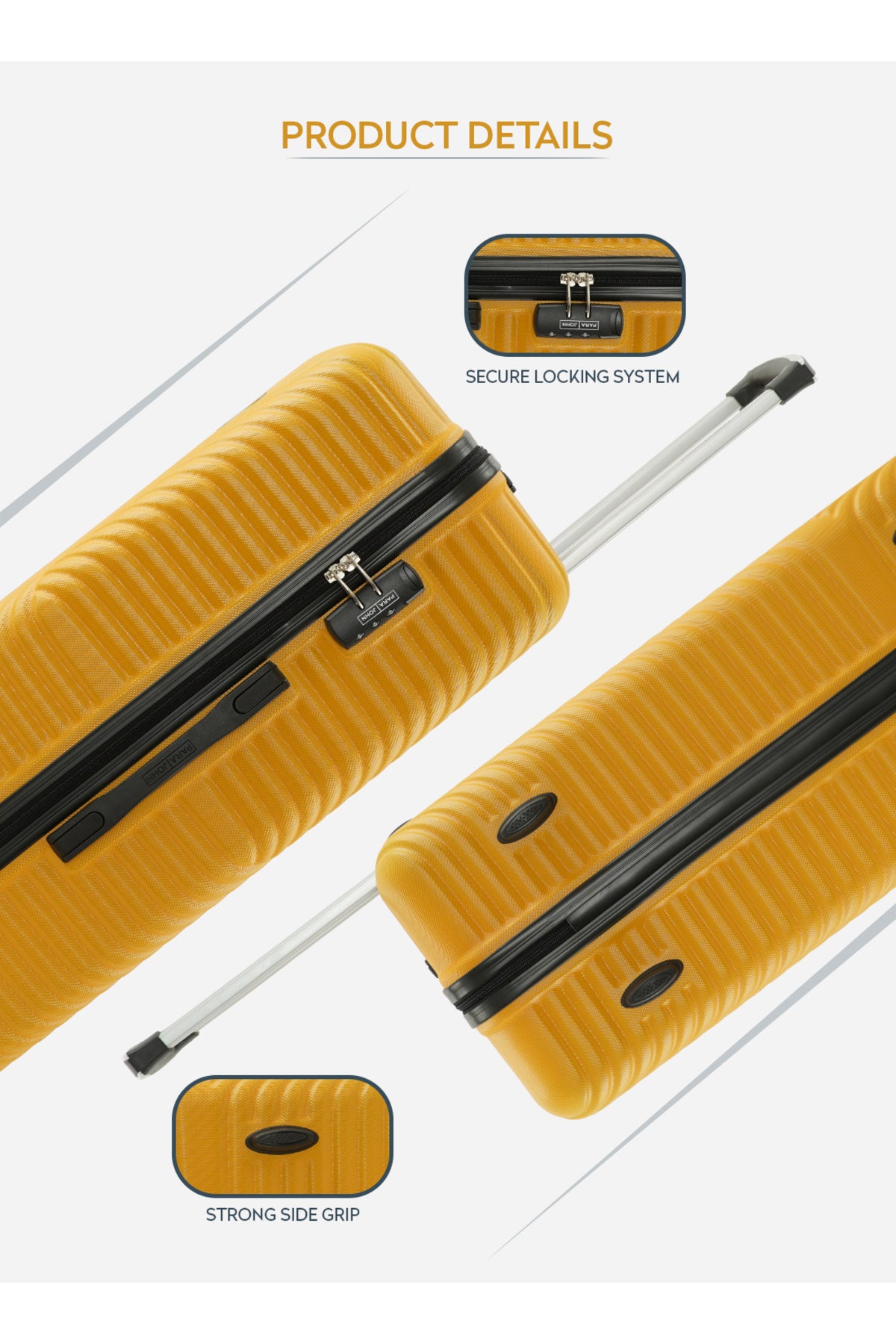 Aura Large ABS Checked-In Hardside Luggage – Lightweight 30kg, 4-Wheel Spinner, 28 Inch Yellow