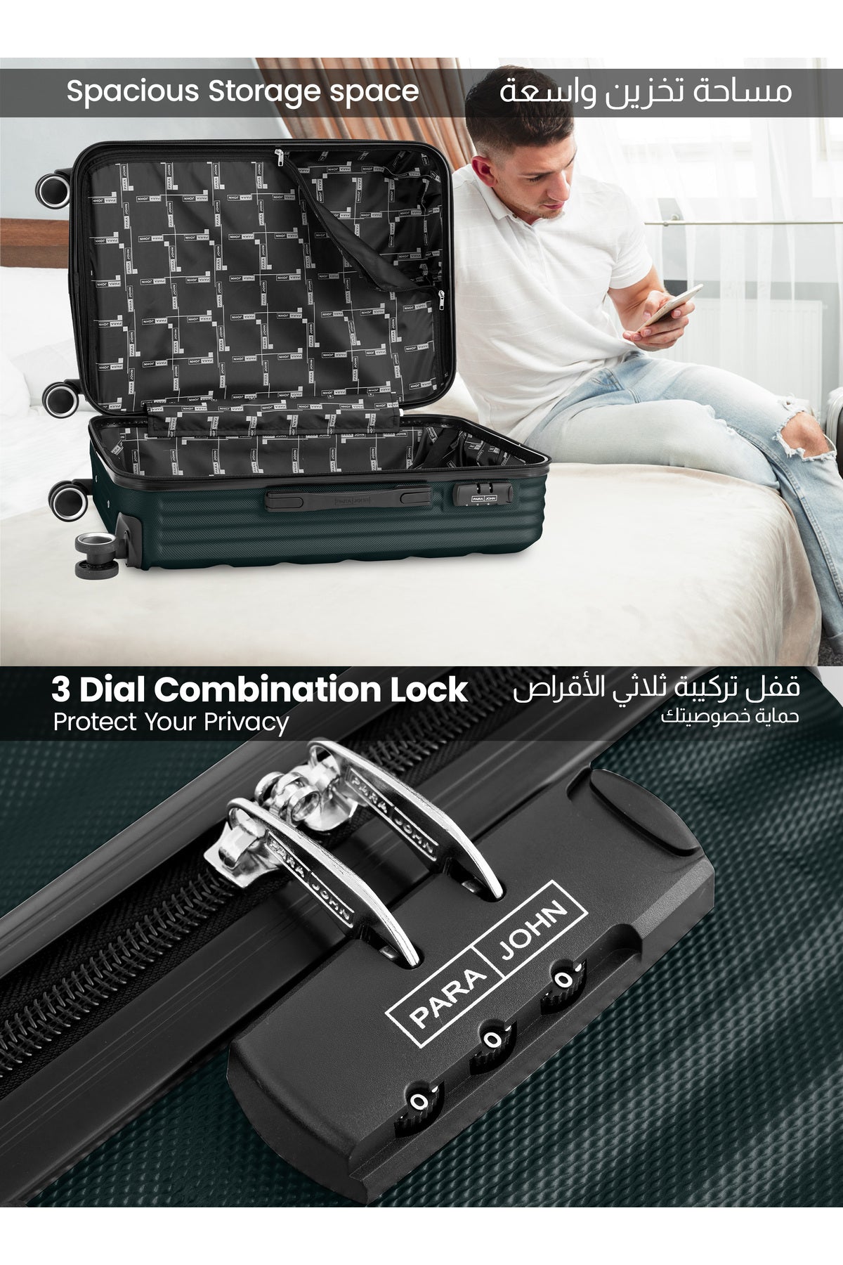 Medium 24-Inch ABS Lightweight Hardshell Luggage Trolley | carrying 3kg 4-Wheel Spinner Suitcase