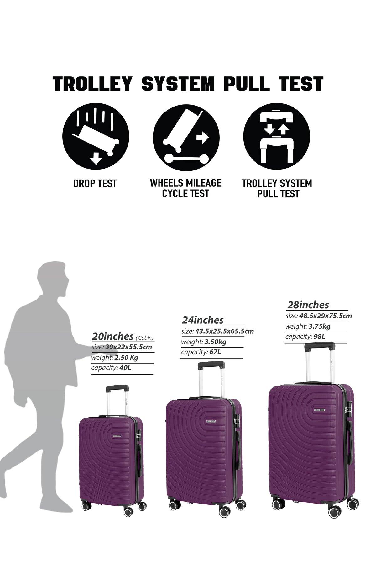 28-Inch Large ABS Hardshell Lightweight Luggage | 3.8kg Durable 4-Wheel Spinner Travel Trolley