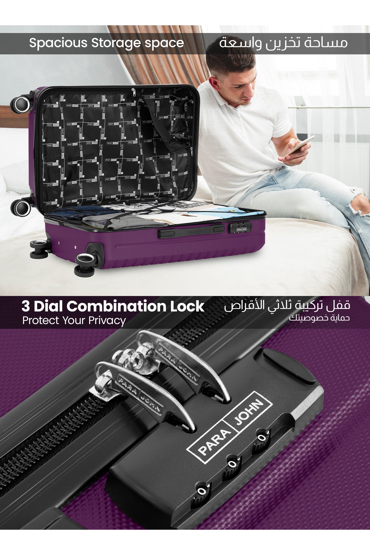 28-Inch Large ABS Hardshell Lightweight Luggage | 3.8kg Durable 4-Wheel Spinner Travel Trolley