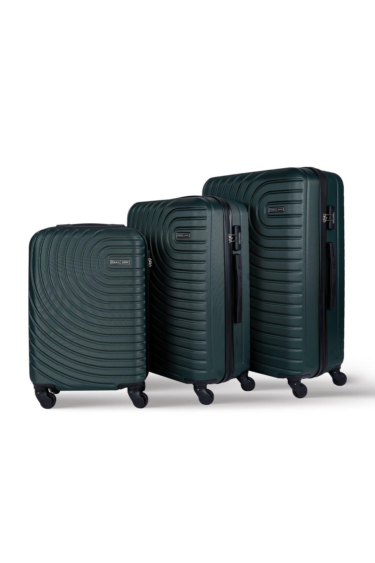 Lightweight Travel Luggage Trolley Set 3 Pcs ABS -Army Green