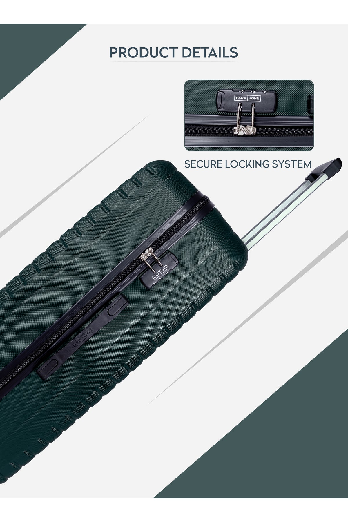 Lightweight Travel Luggage Trolley Set 3 Pcs ABS -Army Green