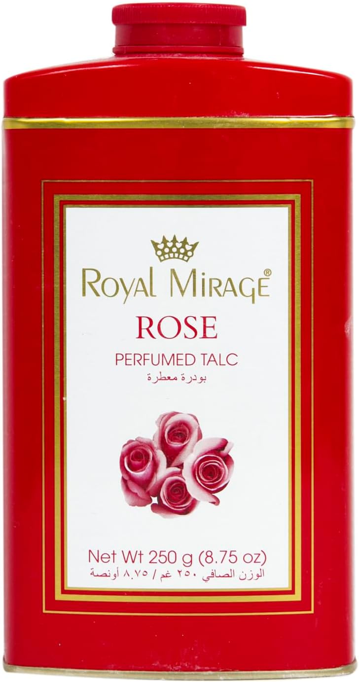 Royal Mirage Perfumed Talc For Women, Rose, 250 gm