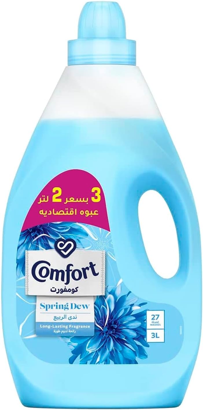 Comfort Fabric Softener for super soft clothes, Spring Dew, gives long-lasting fragrance, 3L