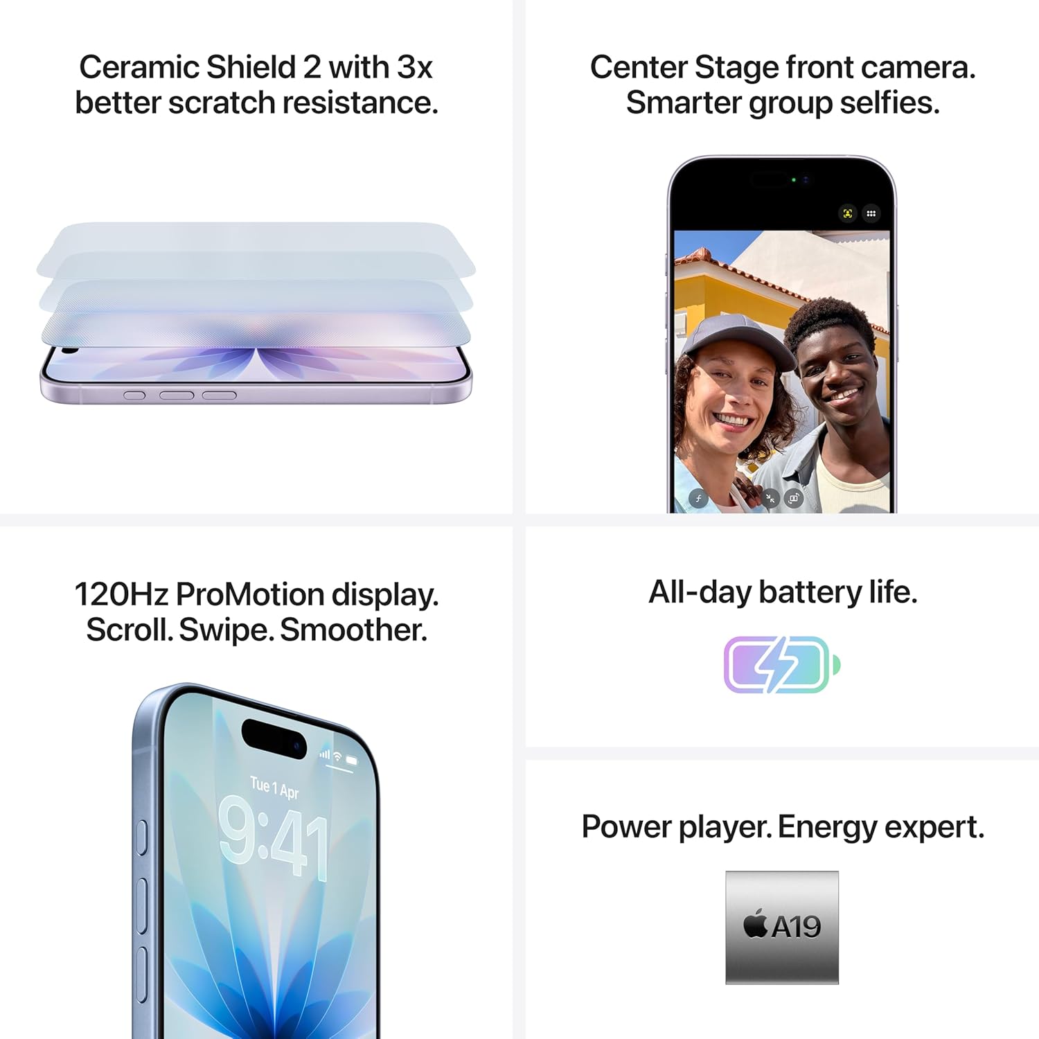 Apple iPhone 17 256 GB: 6.3-inch Display with ProMotion, A19 Chip, Center Stage Front Camera for Smarter Group Selfies, Improved Scratch Resistance, All-Day Battery Life; Black - International Version