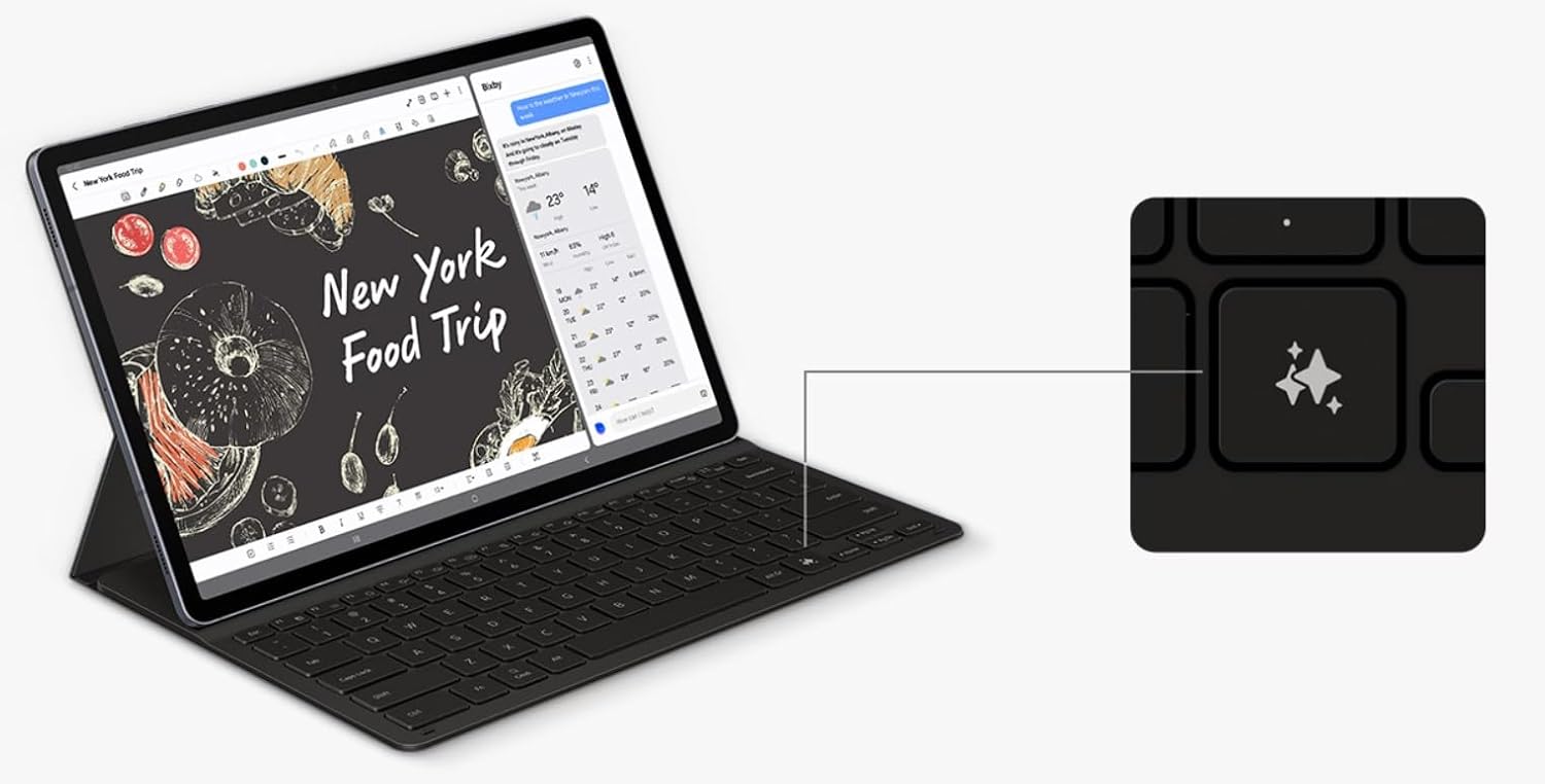 Samsung Galaxy Tab S10+ Book Cover Keyboard Slim, Black