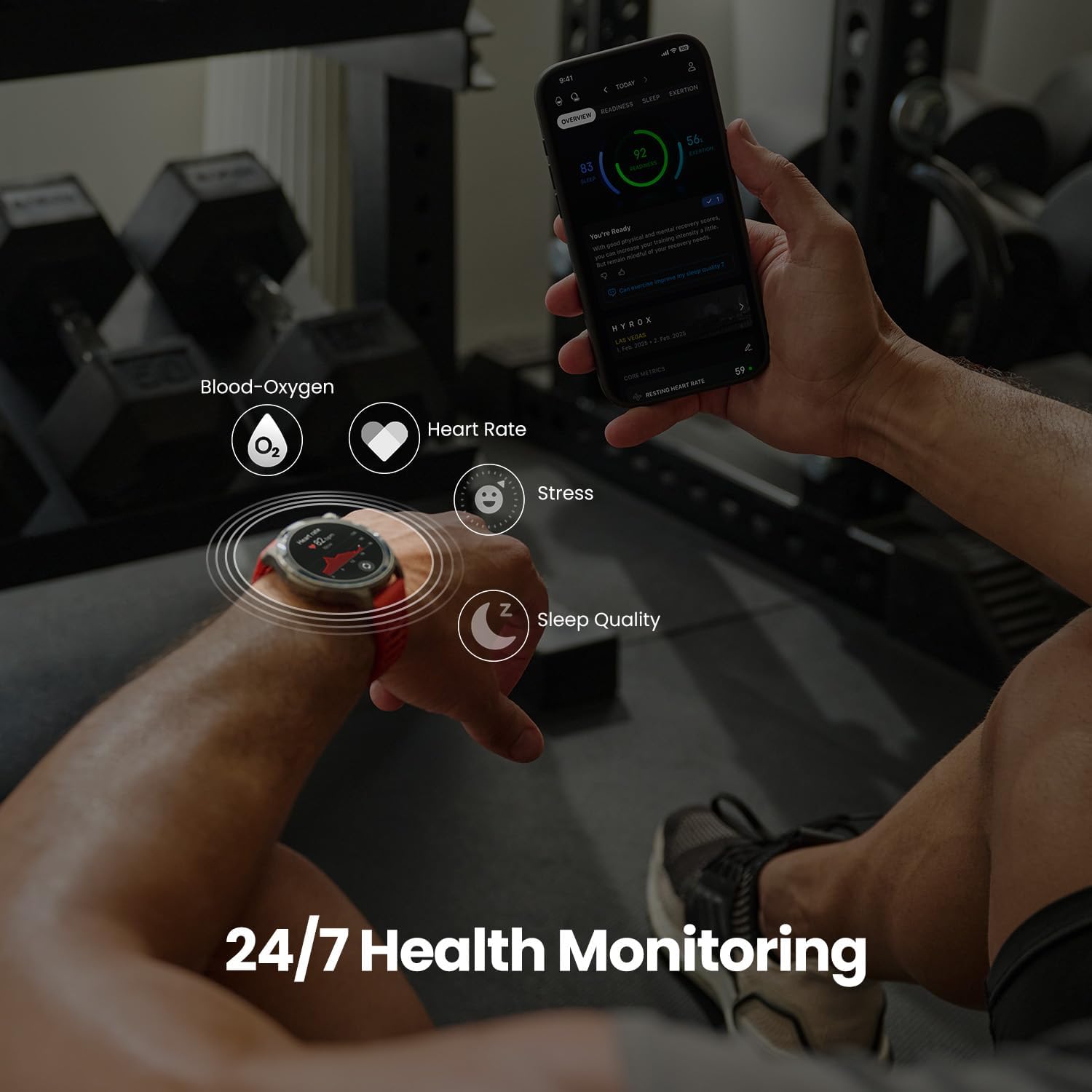 Amazfit Balance 2 Smart Watch 47mm AMOLED Sapphire Glass Display, Offline Maps, Dual Band GPS, 21 Days Battery, 170+ Sport Modes, Hyrox & Golf Mode, Heart Rate & Sleep Tracker for Android & iPhone