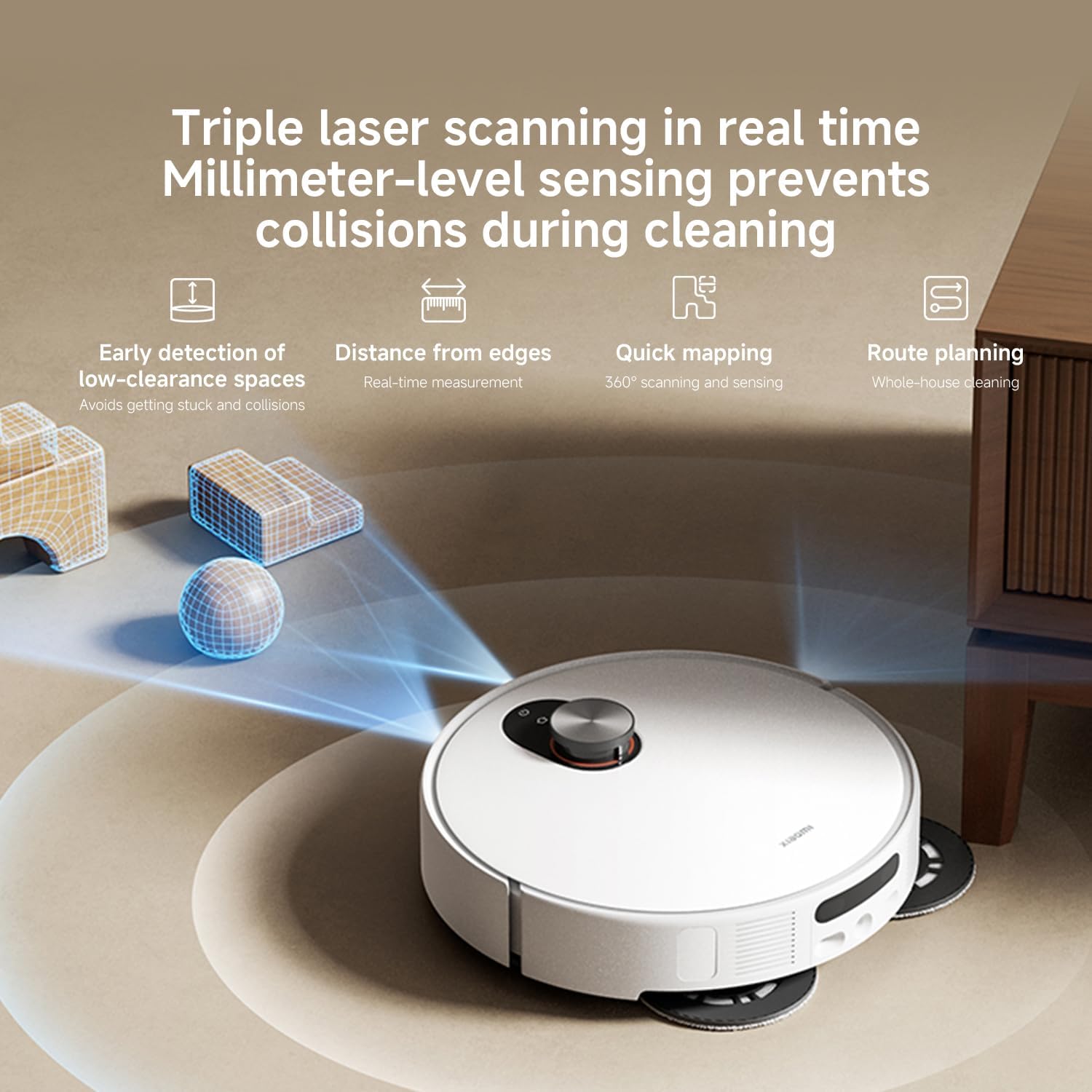 Xiaomi Robot Vacuum 5 – 20000Pa Powerful Suction, Lifting LDS for Low Furniture, Anti-Tangle, Smart Floor Cleaning, All-in-One Station (X20 Max Upgraded)