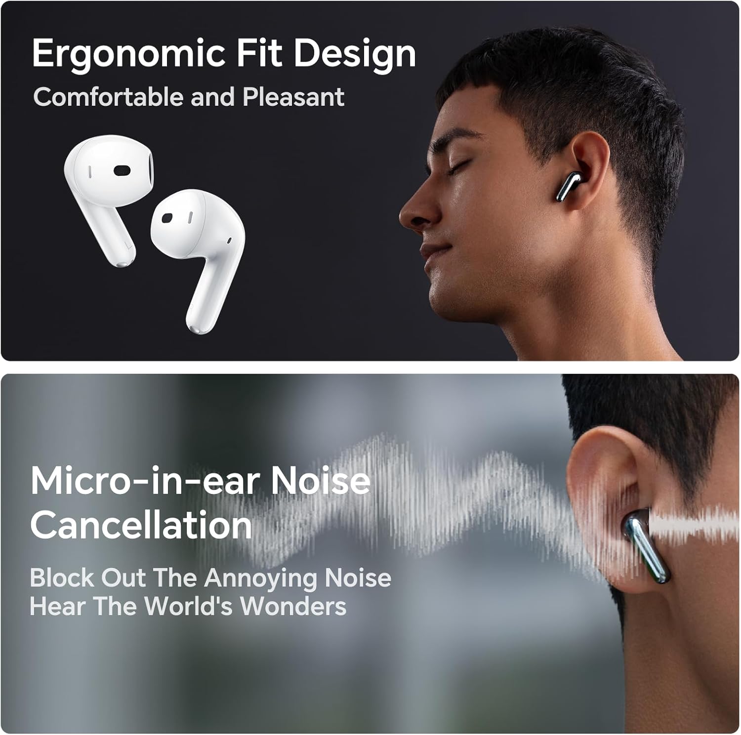 Honor Choice Earbuds S7, Tri-mic AI Call Wireless Bluetooth Earphone, 36 Ore Bluetooth Earbud, Bluetooth 5.3 Headset with Microphone, IP54 In-Ear Bluetooth Headset, Grey