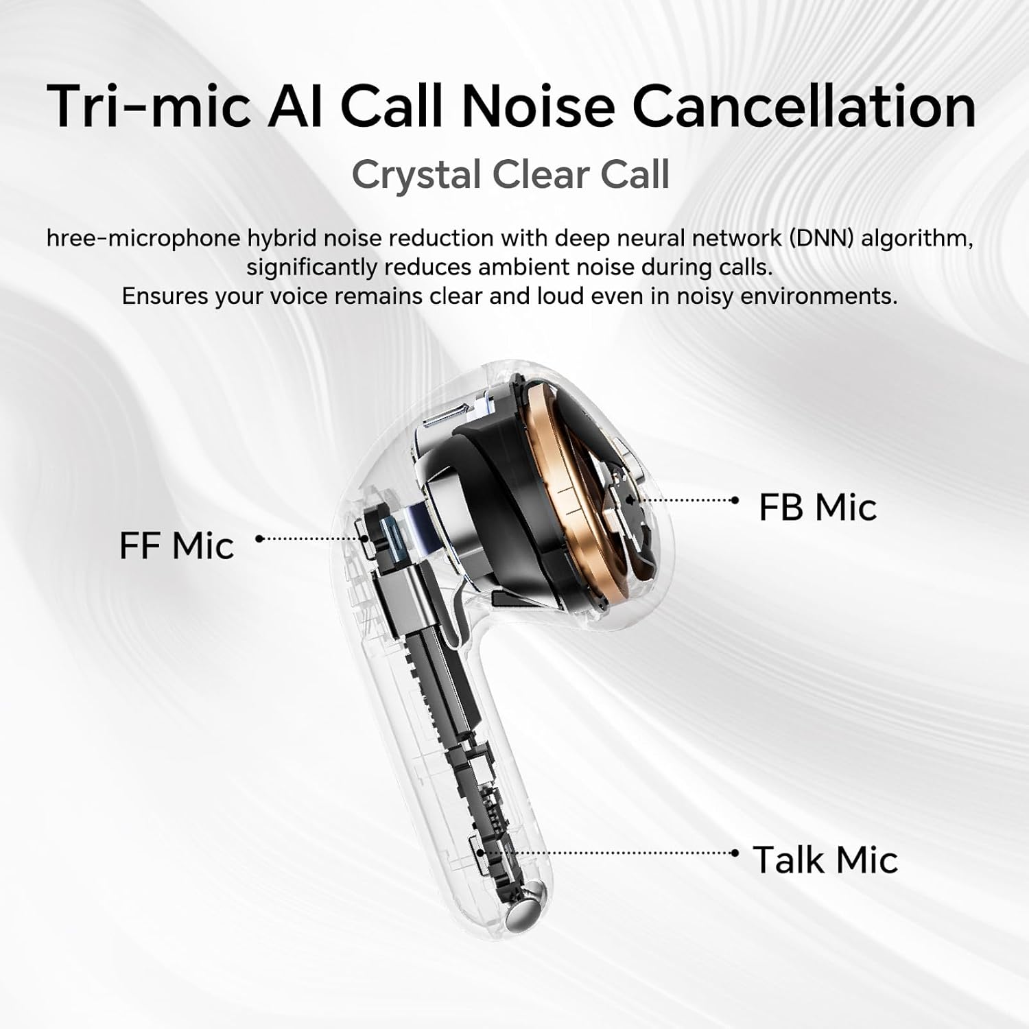 Honor Choice Earbuds S7, Tri-mic AI Call Wireless Bluetooth Earphone, 36 Ore Bluetooth Earbud, Bluetooth 5.3 Headset with Microphone, IP54 In-Ear Bluetooth Headset, Grey
