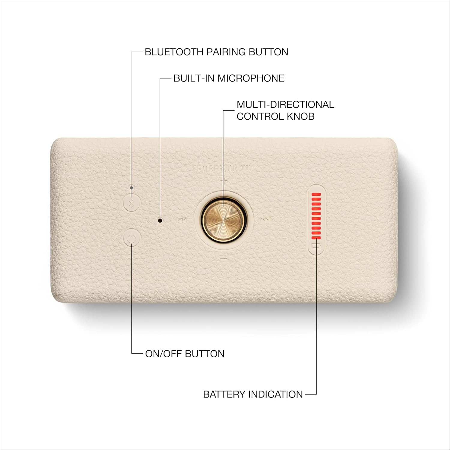 Marshall Emberton III Portable Bluetooth Speaker - Cream