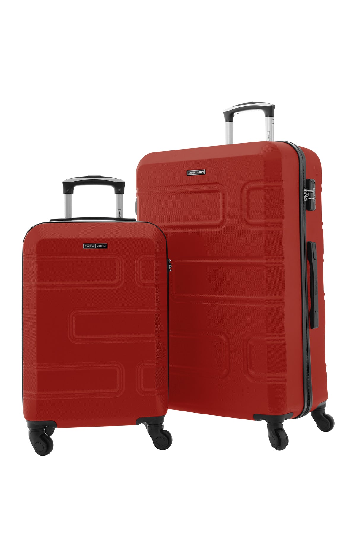 Series Set of 2 Luggage | Lightweight Small 10KG & Large 30KG ABS 8 Wheels Trolley Hardsided Travel Suitcase Red