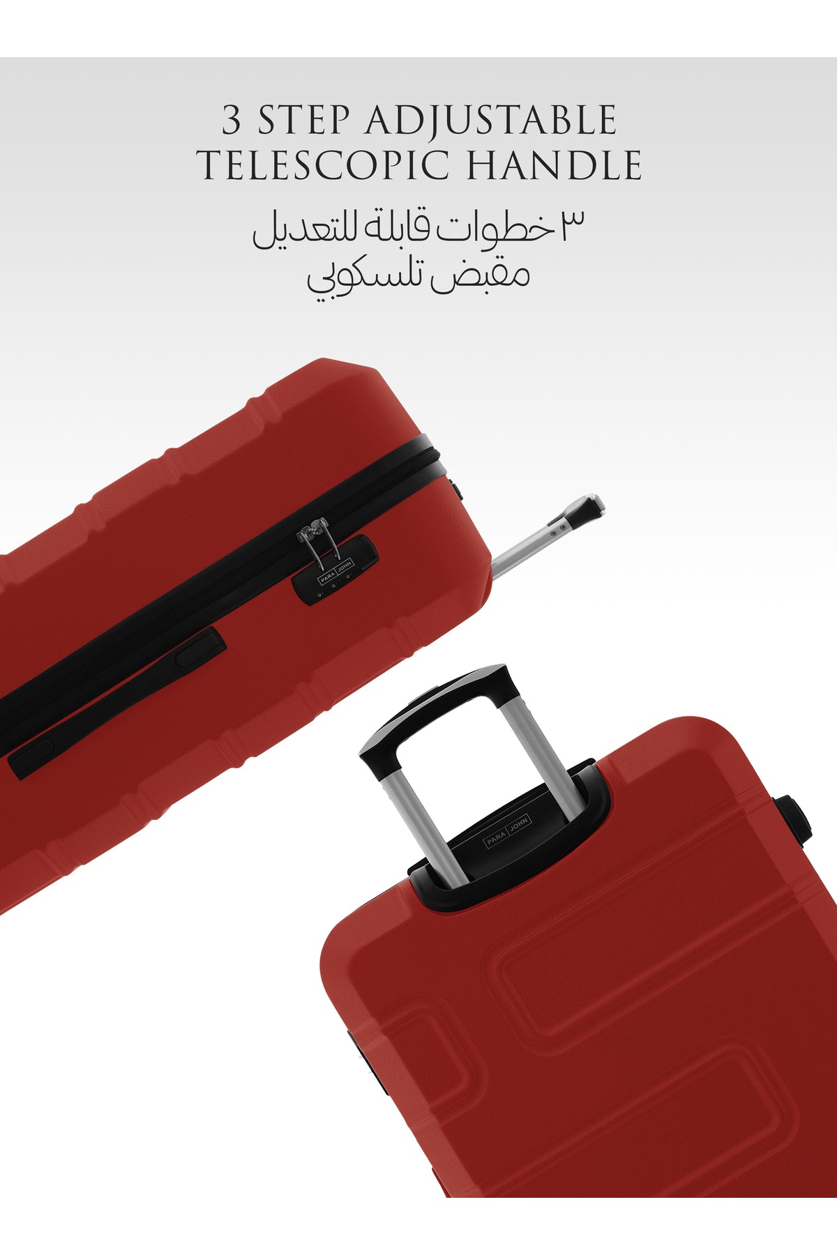 Series Set of 2 Luggage | Lightweight Small 10KG & Large 30KG ABS 8 Wheels Trolley Hardsided Travel Suitcase Red