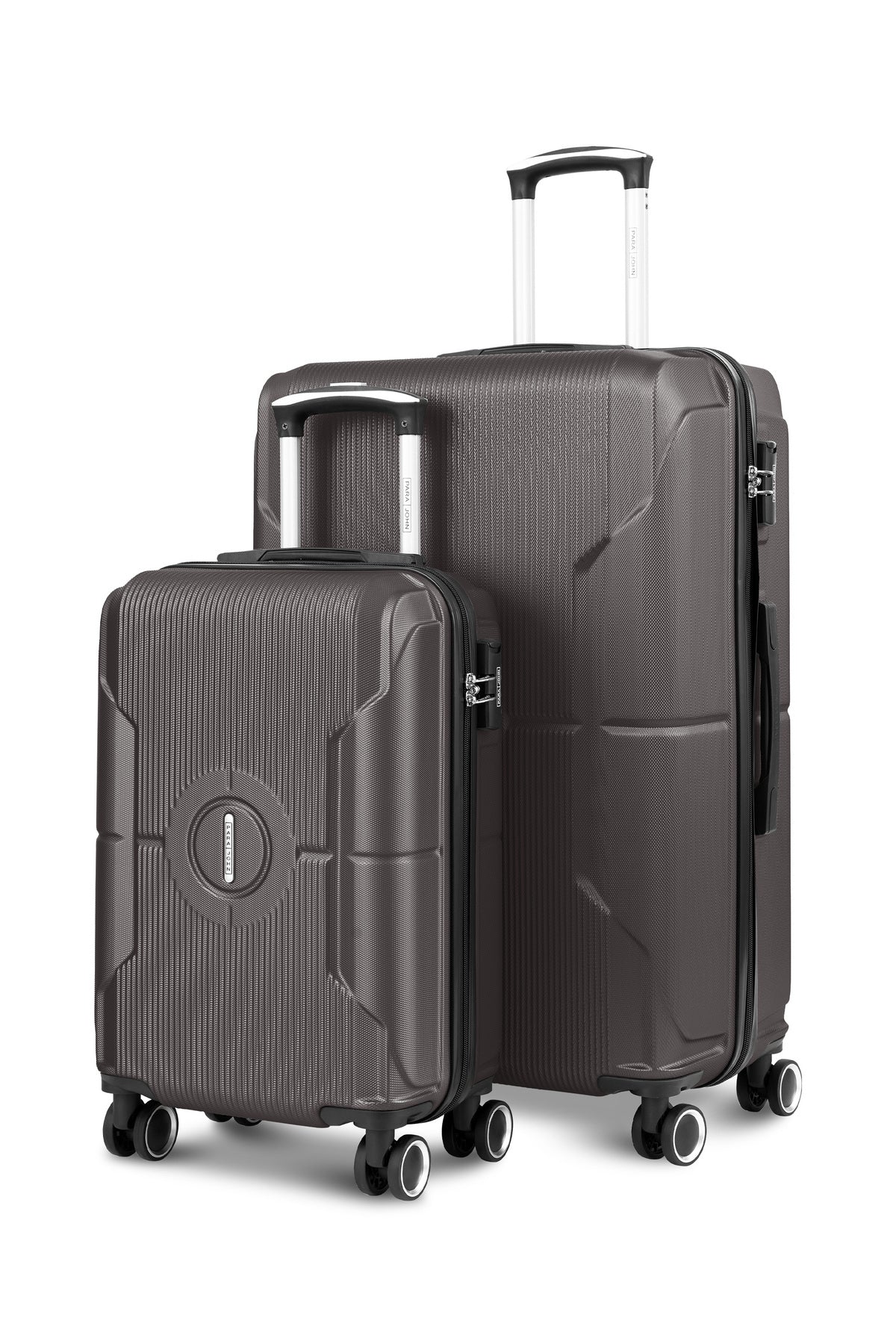 Series Set of 2 Luggage | Lightweight Small 10KG & Large 30KG ABS 8 Wheels Trolley Hardsided Travel Suitcase Dark grey