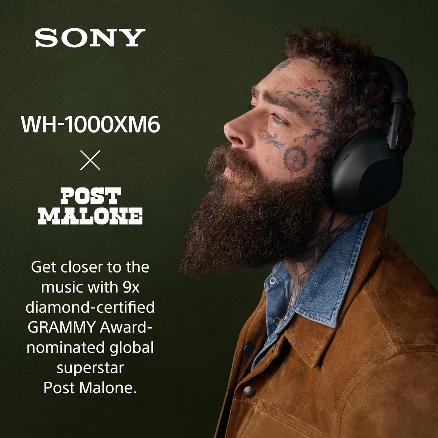 Sony WH-1000XM6 The Best Wireless Noise Canceling Headphones, HD NC Processor QN3, 12 Microphones, Adaptive NC Optimizer, Mastered by Engineers, Studio-Quality, 30-Hour Battery, Black