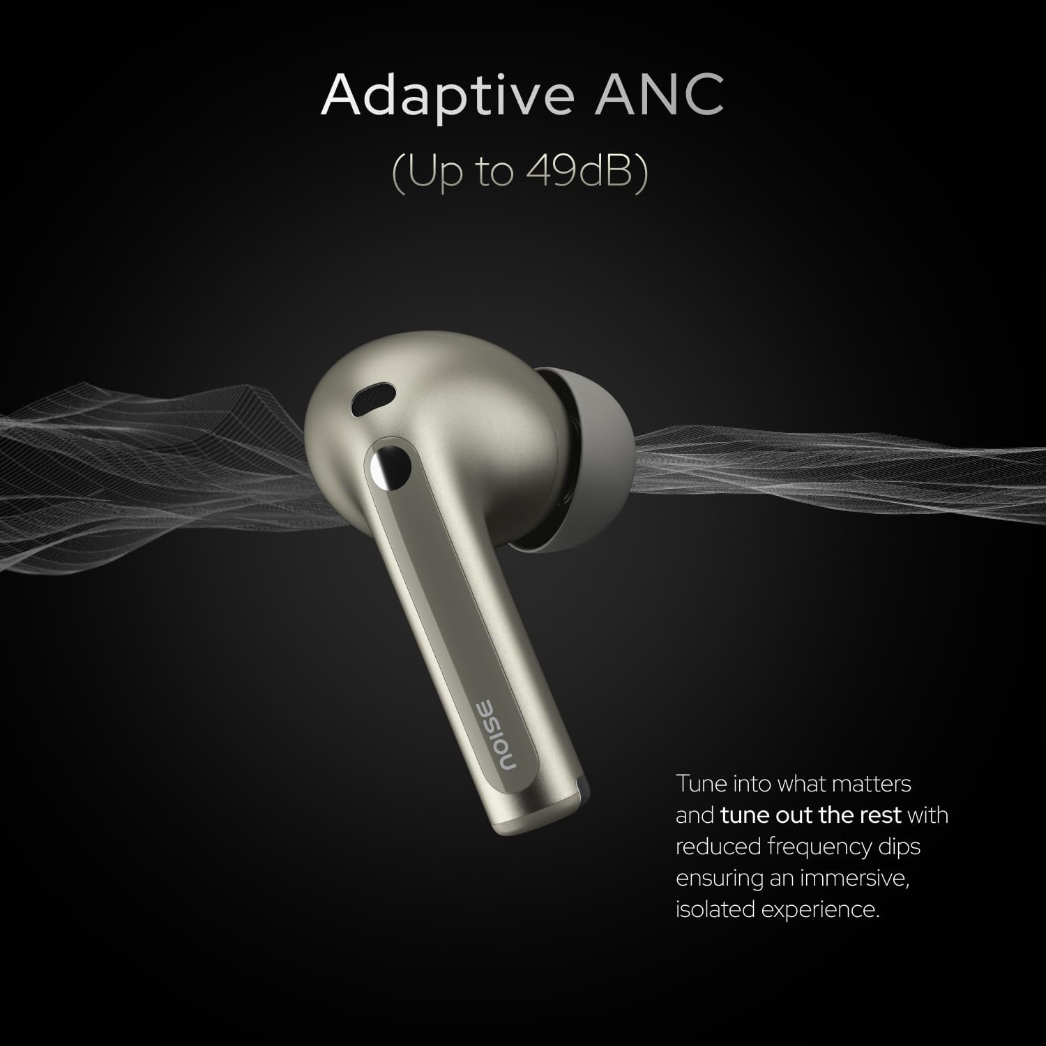 Noise Master Buds, Sound by Bose in-Ear Bluetooth Earbuds, Up to 49dB Adaptive ANC, LHDC 5.0, Immersive Spatial Audio, 44H Playtime with 6 mic ENC, Dual Pairing, IPX5 Ear Buds TWS (Silver)