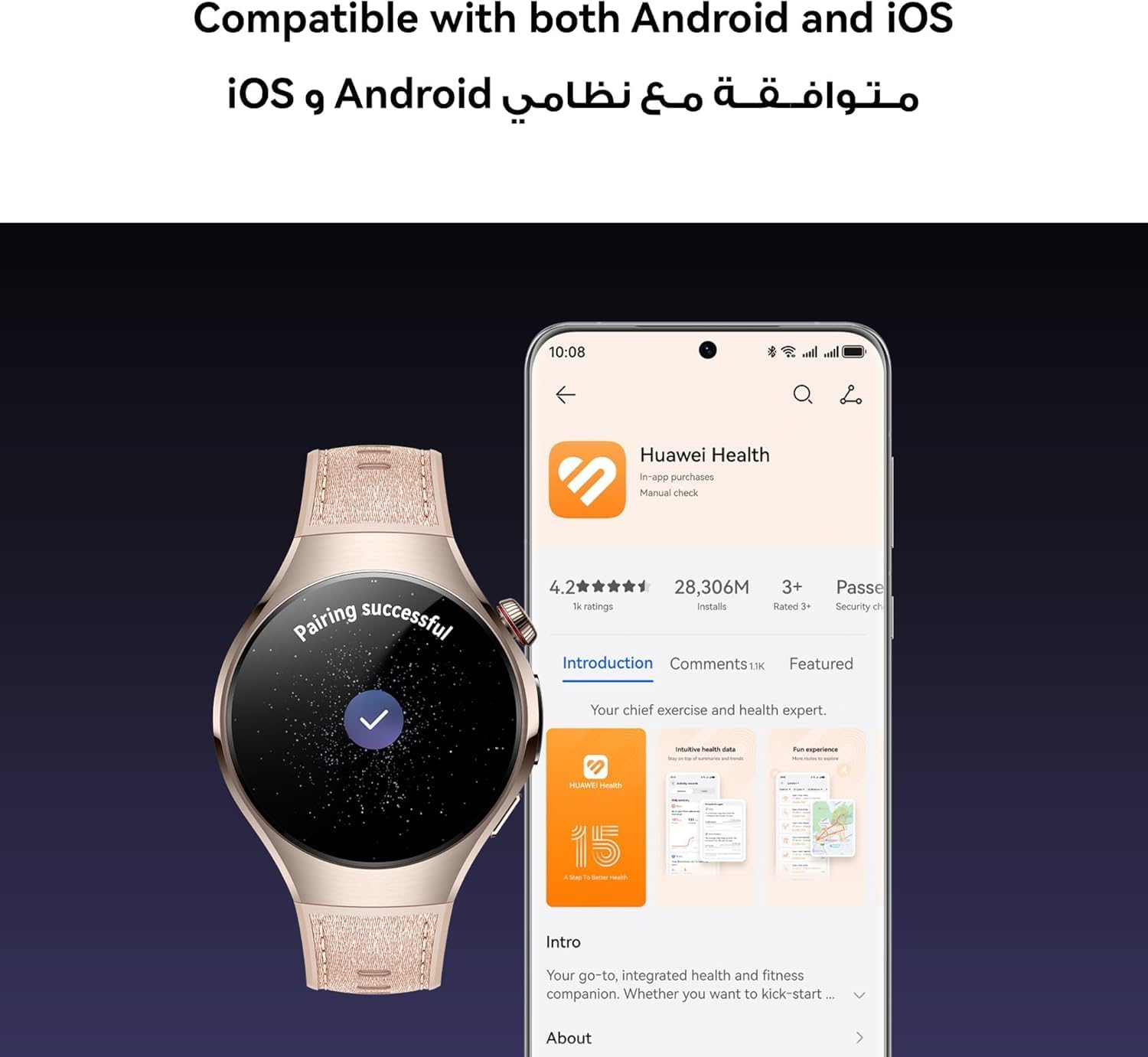 HUAWEI WATCH 5, 46mm Smartwatche, Multi-sensing X-TAP Technology, Fingertip Oxygen Saturation Measurement, Health at a Glance, eSIM, 6-Month Extended Warranty, Silver