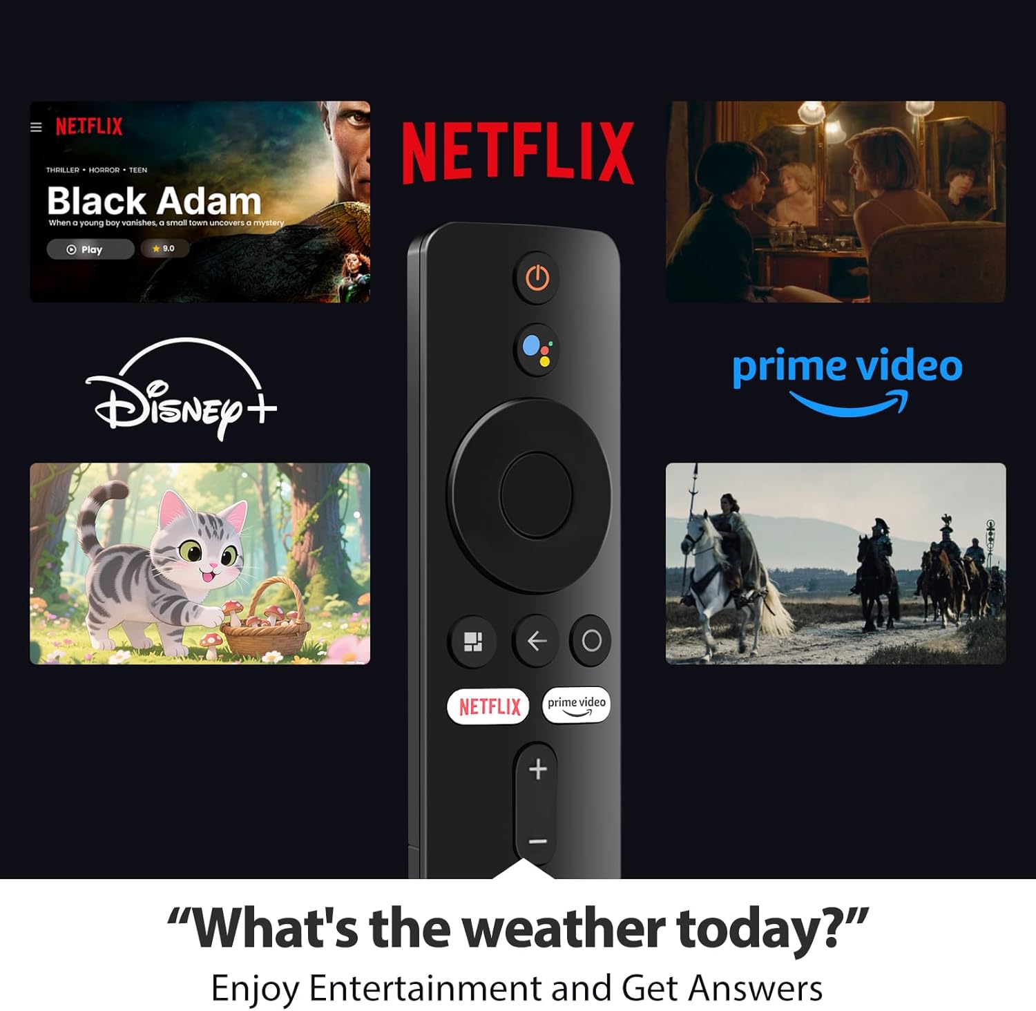 Xiaomi Mi TV Stick 4K, Mi Streaming Android TV Stick, Built-in Chromecast, IR Bluetooth Remote Control Compatible with Google Vocal Assistant, Supports Dolby Atmos, Dolby Vision and DST HD, Black